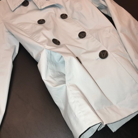 Gap Women's Pea Coat Jacket Size S Light Blue with Tie and Buttons - Picture 11 of 16